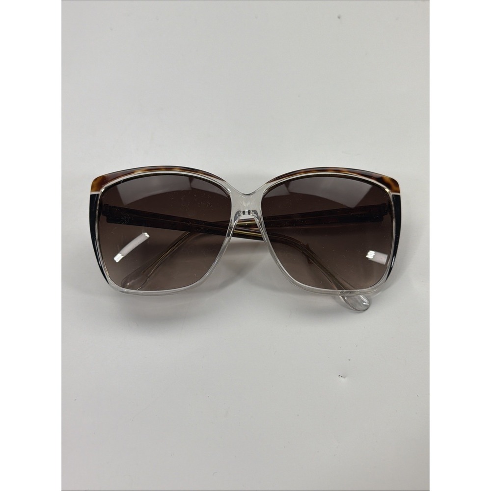 Vintage Morgan Taylor Brown Clear Oval Sunglasses Frames Italy 70's
